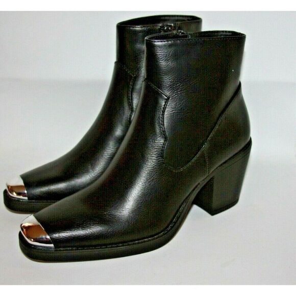 Nasty Gal Kick Start My Heart Women's 7 Black Faux Leather boots - New - Picture 5 of 7